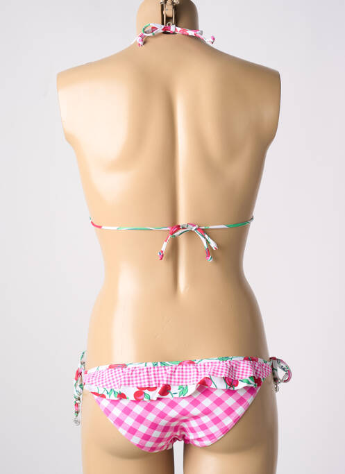 Maillot de bain 2 pièces stretch haut triangles rose BANANA MOON femme