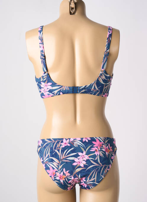 Maillot de bain 2 pièces stretch haut soutien-gorge emboitant bleu OLYMPIA femme