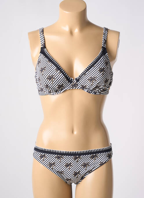 Maillot de bain 2 pièces stretch haut soutien-gorge moulé noir OLYMPIA femme