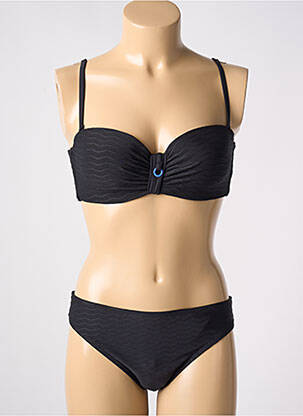 Maillot de bain 2 pièces stretch haut bandeau noir CHERRY BEACH femme