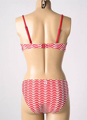 Maillot de bain 2 pièces stretch haut soutien-gorge balconnet rouge CHERRY BEACH femme