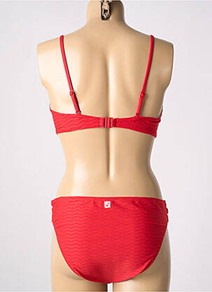 Maillot de bain 2 pièces stretch haut soutien-gorge balconnet rouge CHERRY BEACH femme