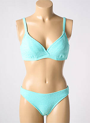Maillot de bain 2 pièces stretch haut triangles bleu FREYA femme