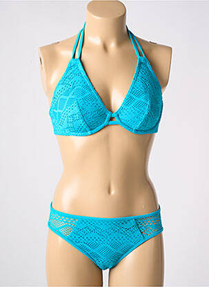 Maillot de bain 2 pièces stretch haut triangles bleu FREYA femme