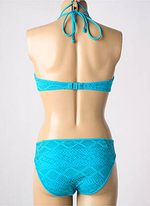 Maillot de bain 2 pièces stretch haut triangles bleu FREYA femme