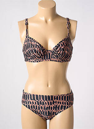 Maillot de bain 2 pièces stretch haut soutien-gorge balconnet marron FANTASIE femme