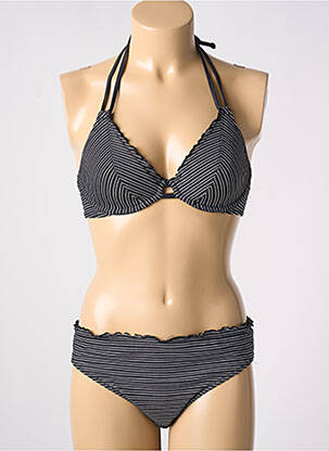Maillot de bain 2 pièces stretch haut triangles noir FREYA femme
