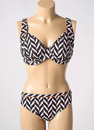 Maillot de bain 2 pièces stretch haut soutien-gorge emboitant noir OLYMPIA femme