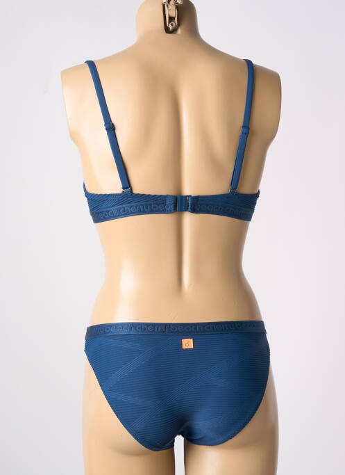 Maillot de bain 2 pièces stretch haut soutien-gorge emboitant bleu CHERRY BEACH femme