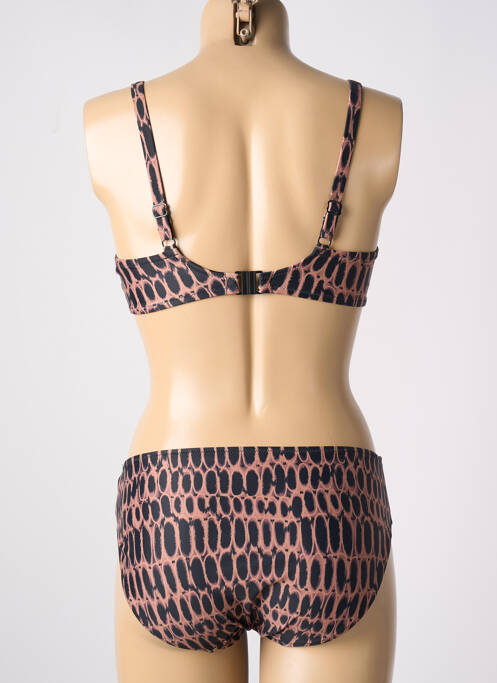 Maillot de bain 2 pièces stretch haut soutien-gorge balconnet marron FANTASIE femme