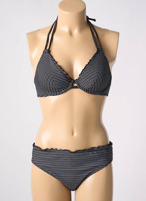 Maillot de bain 2 pièces stretch haut triangles noir FREYA femme