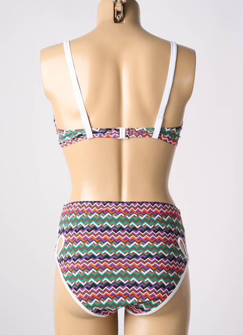 Maillot de bain 2 pièces stretch haut triangles blanc PASSIONATA femme
