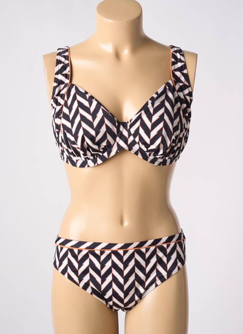 Maillot de bain 2 pièces stretch haut soutien-gorge emboitant noir OLYMPIA femme