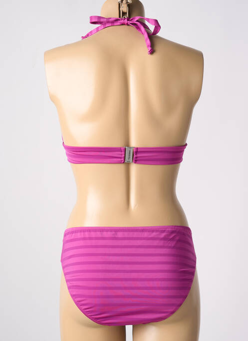 Maillot de bain 2 pièces stretch haut triangles violet GEMMA femme