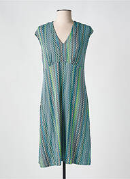 Robe longue imprimé fantaisie sans manche bleu CHERIE LINE femme