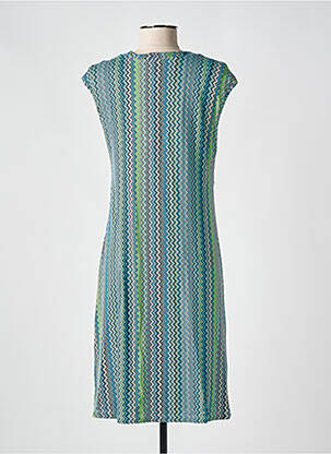 Robe longue imprimé fantaisie sans manche bleu CHERIE LINE femme