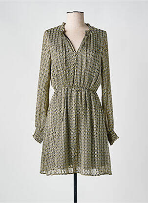 Robe courte manches longues manches longues vert IKOONE&BIANKA femme