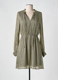 Robe courte manches longues manches longues vert IKOONE&BIANKA femme