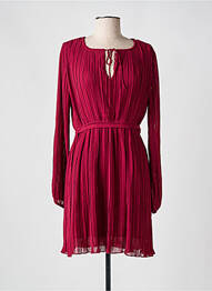 Robe courte manches longues manches longues rouge SWEEWË femme