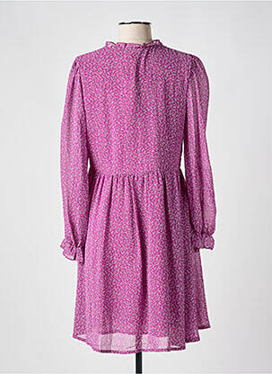 Robe courte manches longues manches longues rose ANDY & LUCY femme