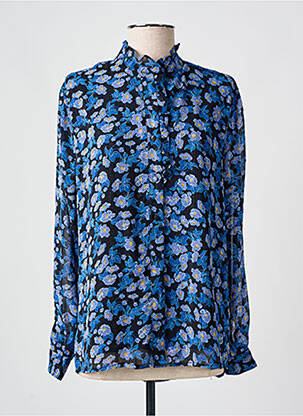 Chemisier imprimé fleurs manches longues bleu ANDY & LUCY femme