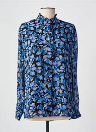 Chemisier imprimé fleurs manches longues bleu ANDY & LUCY femme
