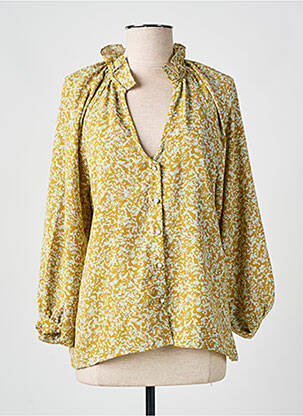 Chemisier imprimé fantaisie manches longues jaune ATELIER EVÈNE femme