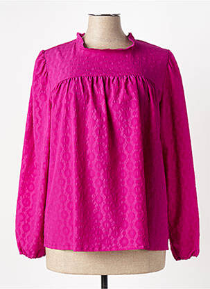 Blouse fermeture boutonnée au dos manches longues rose SENORETTA femme