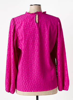 Blouse fermeture boutonnée au dos manches longues rose SENORETTA femme