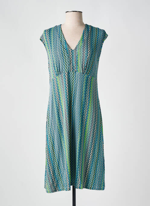 Robe longue imprimé fantaisie sans manche bleu CHERIE LINE femme