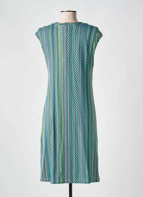 Robe longue imprimé fantaisie sans manche bleu CHERIE LINE femme