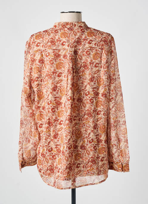 Chemisier imprimé fantaisie manches longues orange ANDY & LUCY femme
