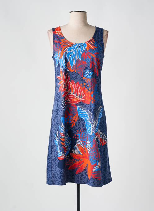 Robe mi-longue bleu MASSANA pour femme