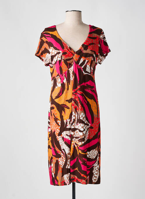 Robe mi-longue orange BARANDI pour femme