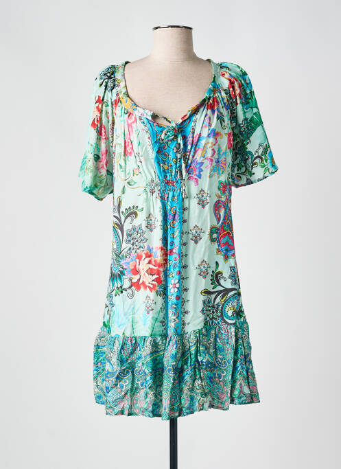 Robe mi-longue vert VANIA pour femme