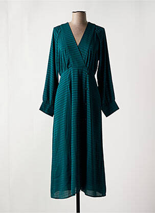 Robe mi-longue manches longues manches longues vert ANDY & LUCY femme