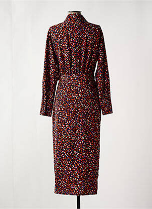 Robe mi-longue manches longues manches longues orange PAPILLONNE femme