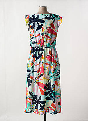Robe longue manches courtes manches courtes bleu SENORETTA femme