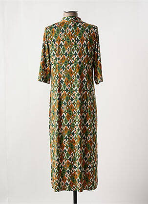Robe mi-longue manches 3/4 manches 3/4 vert BARANDI femme
