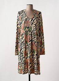 Robe mi-longue manches longues manches longues beige RINGELLA femme