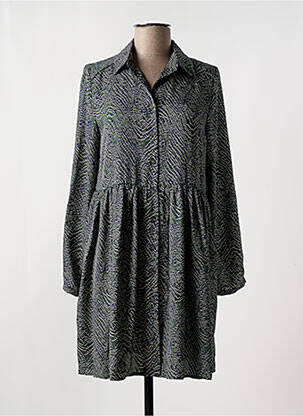 Robe courte coupe évasée manches longues vert SWEEWË femme