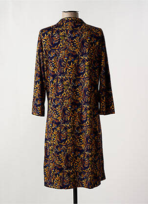 Robe mi-longue imprimé fleurs manches 3/4 bleu VEGAS femme