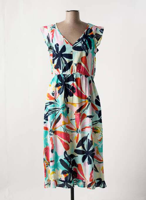 Robe longue manches courtes manches courtes bleu SENORETTA femme