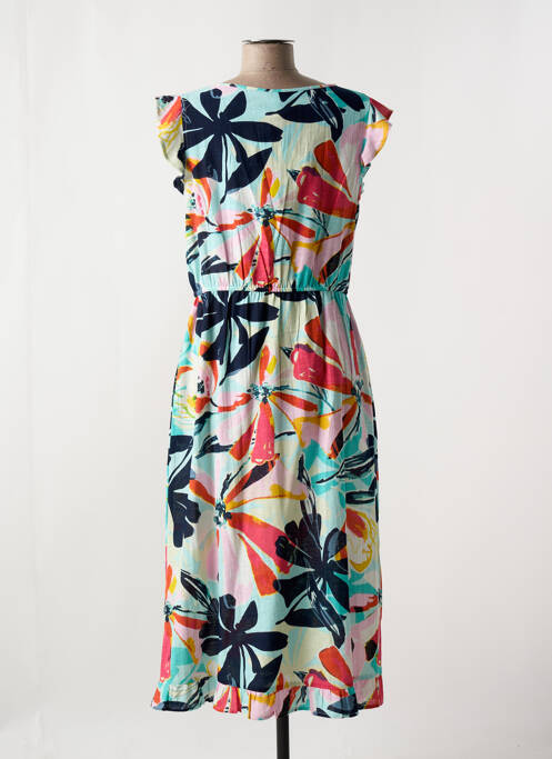 Robe longue manches courtes manches courtes bleu SENORETTA femme