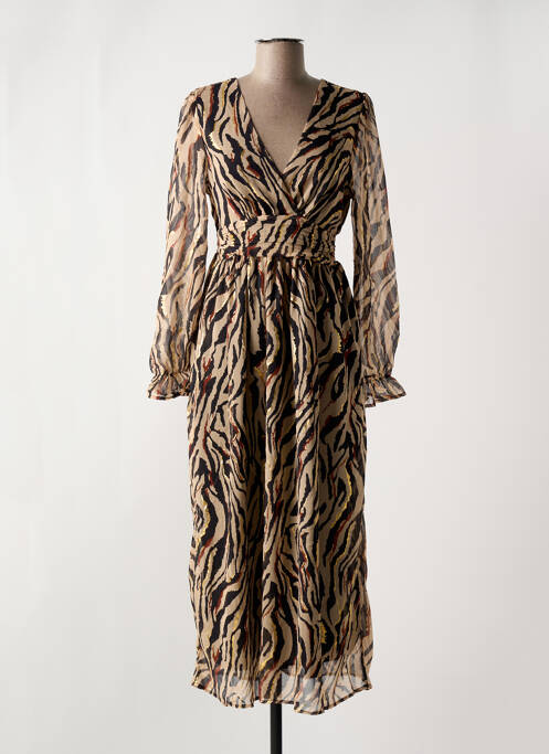 Robe longue beige LILIE ROSE pour femme
