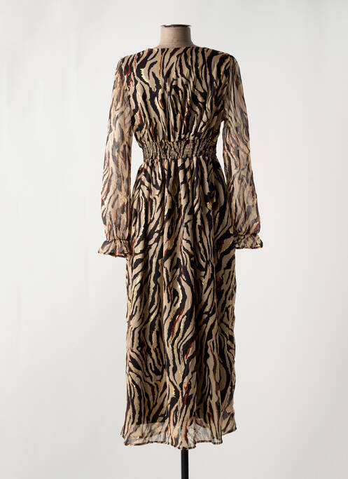 Robe longue beige LILIE ROSE pour femme