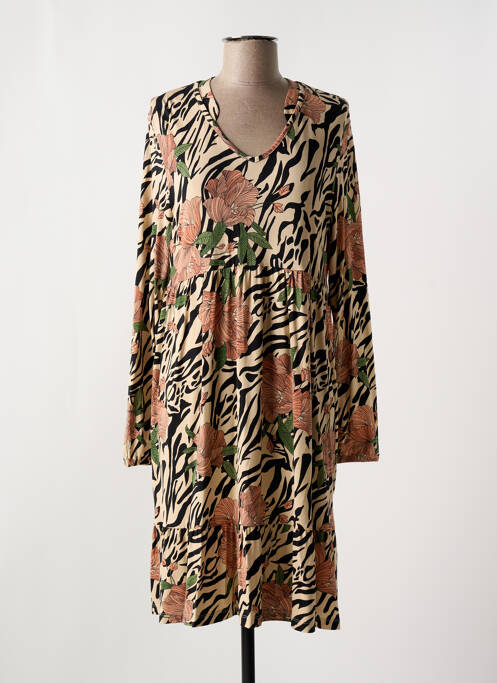 Robe mi-longue beige RINGELLA pour femme