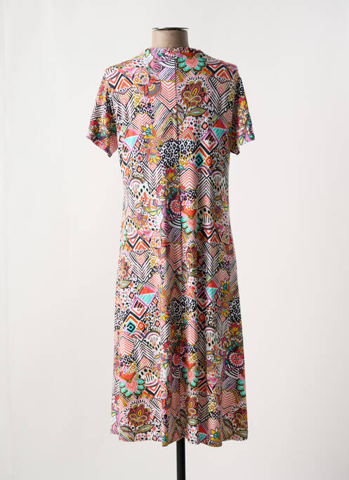 Robe mi-longue orange MASSANA pour femme