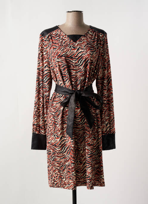 Robe mi-longue orange SENORETTA pour femme