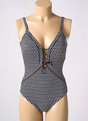 Maillot de bain 1 pièce imprimé fantaisie haut soutien-gorge moulé noir OLYMPIA femme